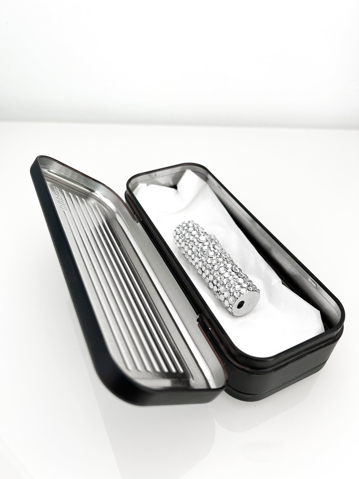 BEDAZZLED SILVER CLIPPER CASE