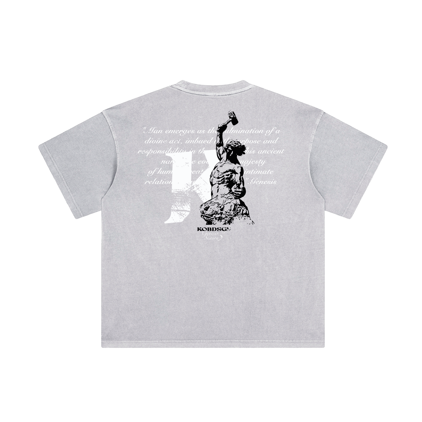 WASHED LIGHT GREY TEE
