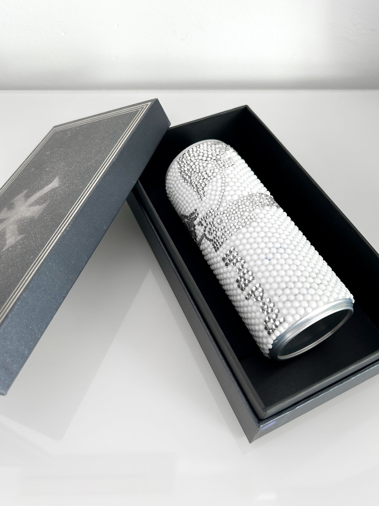 BEDAZZLED WHITE RED BULL