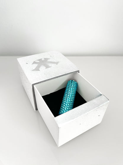 BEDAZZLED LIGHT BLUE CLIPPER CASE