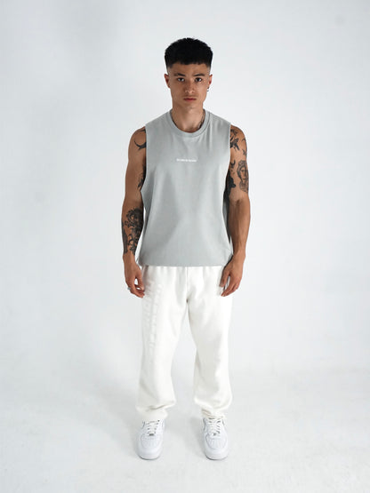 LIGHT GREY SLEEVELESS TEE