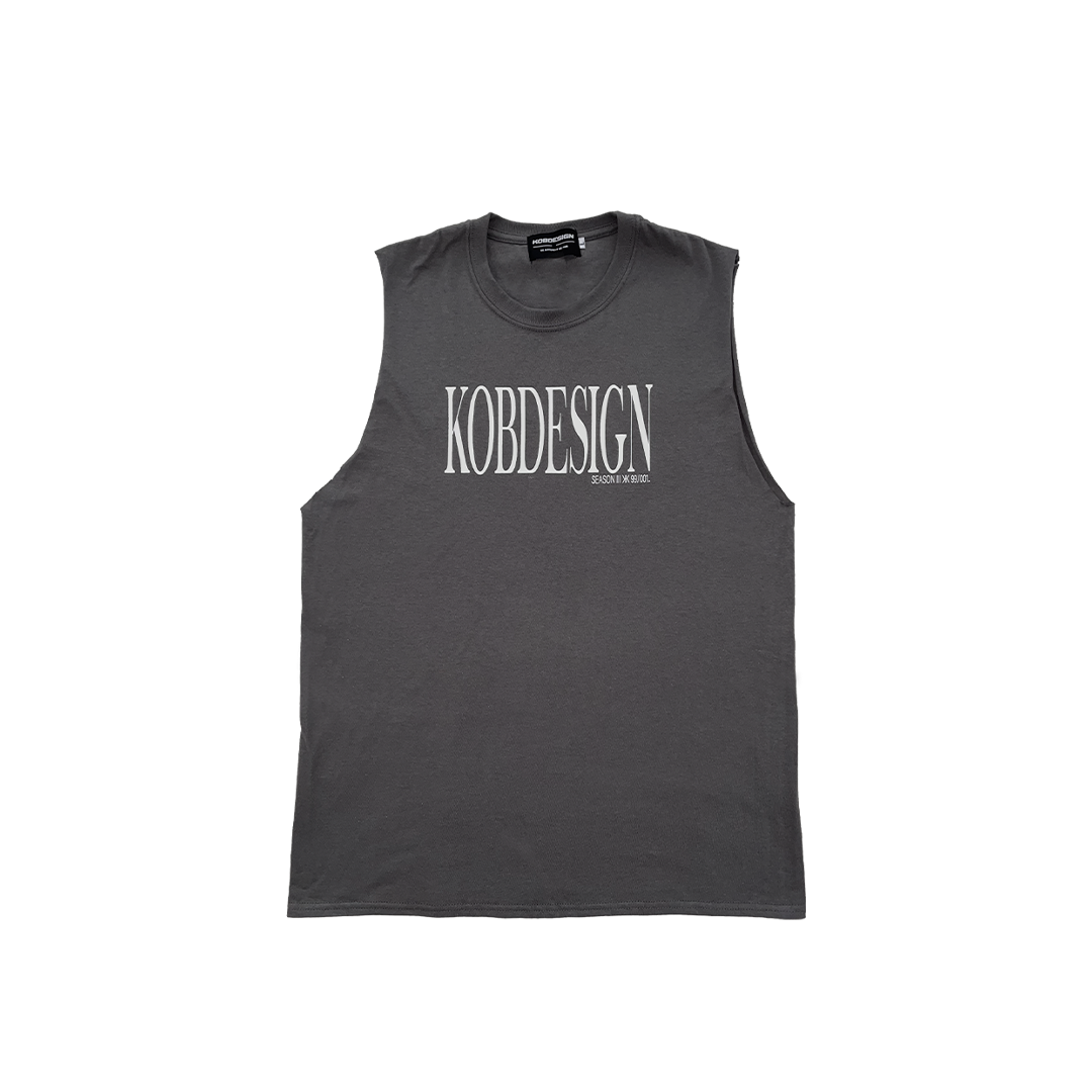 DARK GREY SLEEVELESS TEE